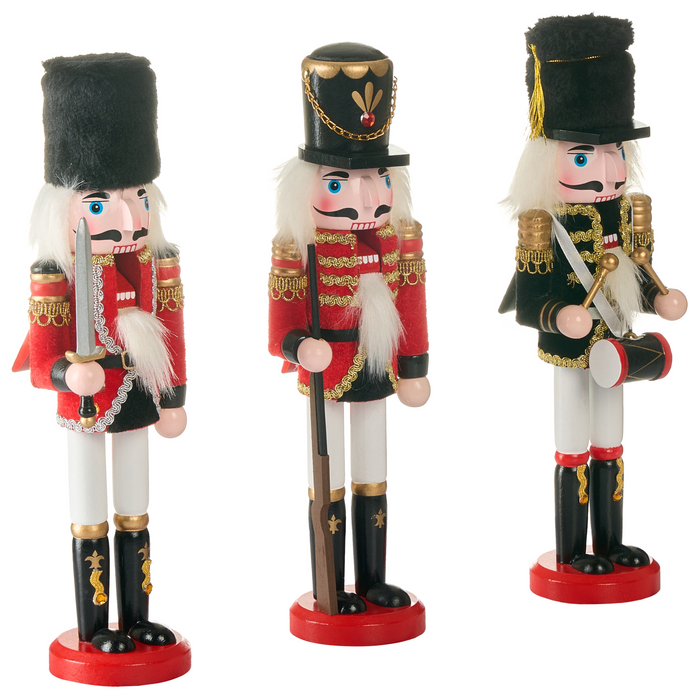 Beliani - LAGAN - Decoratief figuur set van 3 - Rood - Dennenhout
