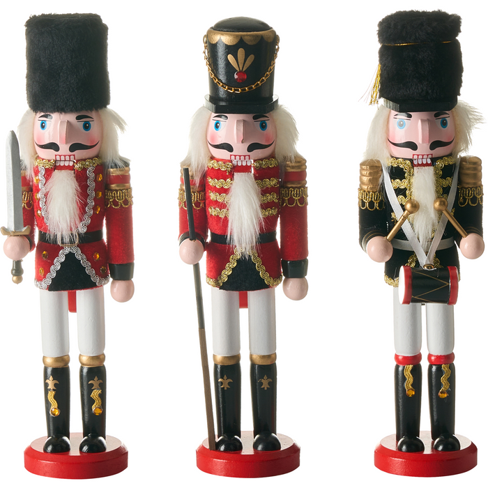 Beliani - LAGAN - Decoratief figuur set van 3 - Rood - Dennenhout