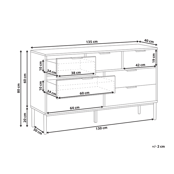 Beliani - LEDUC - Ladekast 7 lades - Wit - MDF