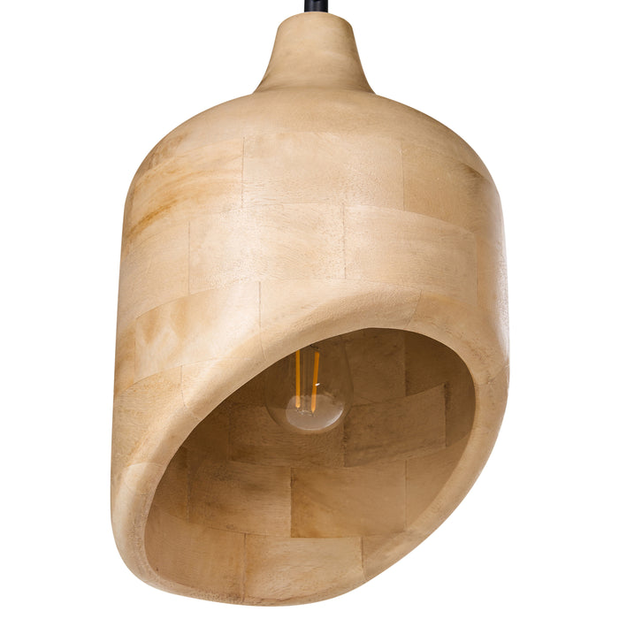 Beliani - GANDAKI - Hanglamp - Lichtbruin - Mangohout