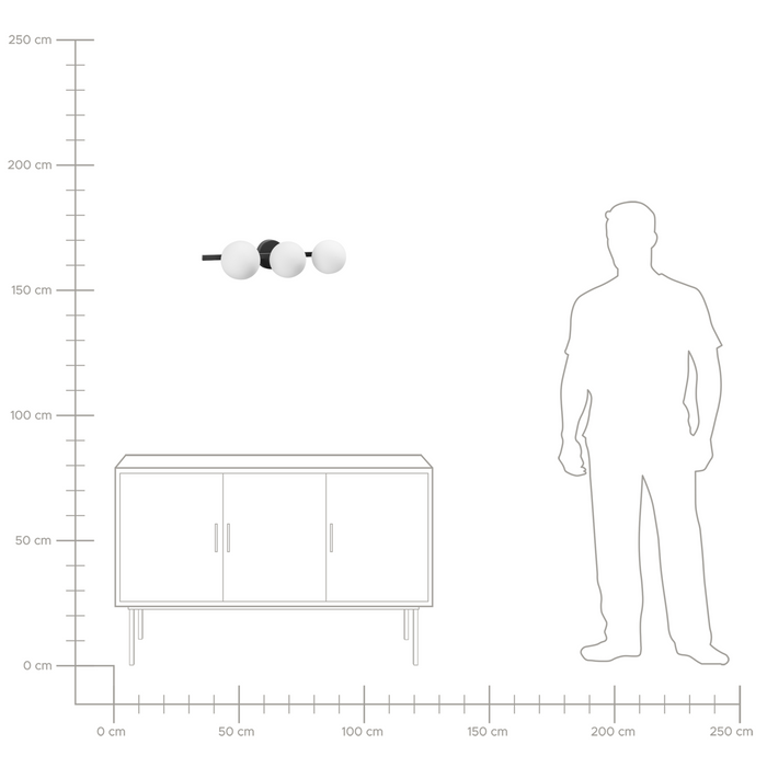 Beliani - GIMONE - Wandlamp met 3 lampen - Zwart - Aluminium