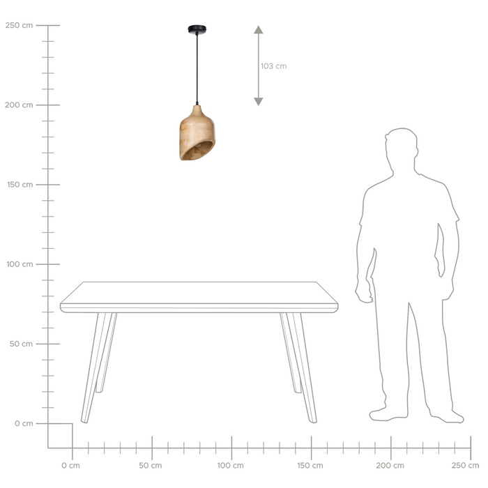 Beliani - GANDAKI - Hanglamp - Lichtbruin - Mangohout