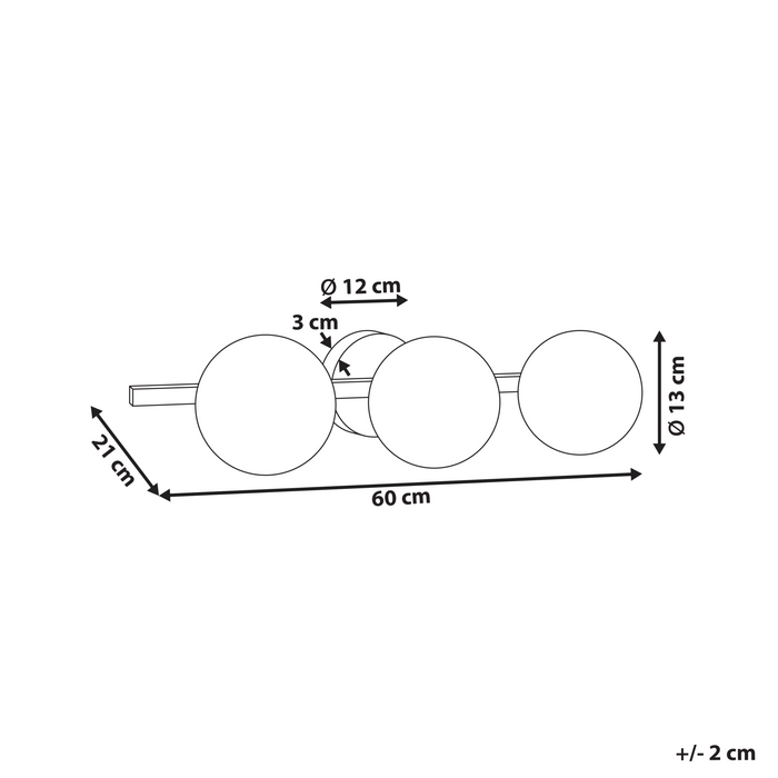 Beliani - GIMONE - Wandlamp met 3 lampen - Zwart - Aluminium