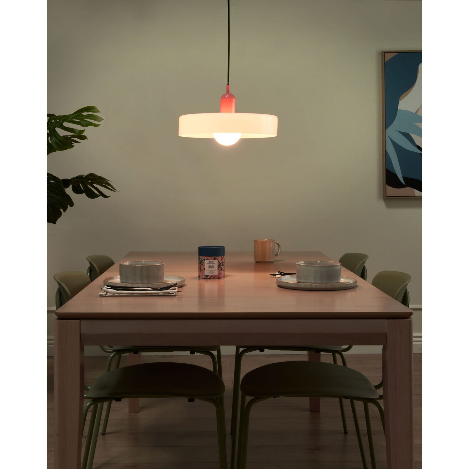 Beliani - PAALA - Hanglamp - Wit - Glas