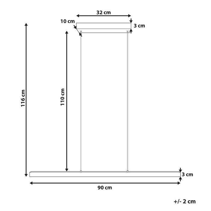Beliani - CANDELERO - Hanglamp LED - Zwart - Aluminium