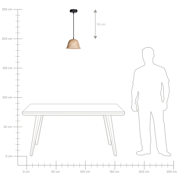 Beliani - GOIKA - Hanglamp - Lichtbruin - Mangohout