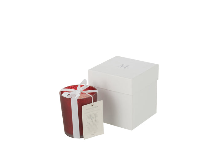 J-Line geurkaars M-Chic - glas - rood - small - 48U