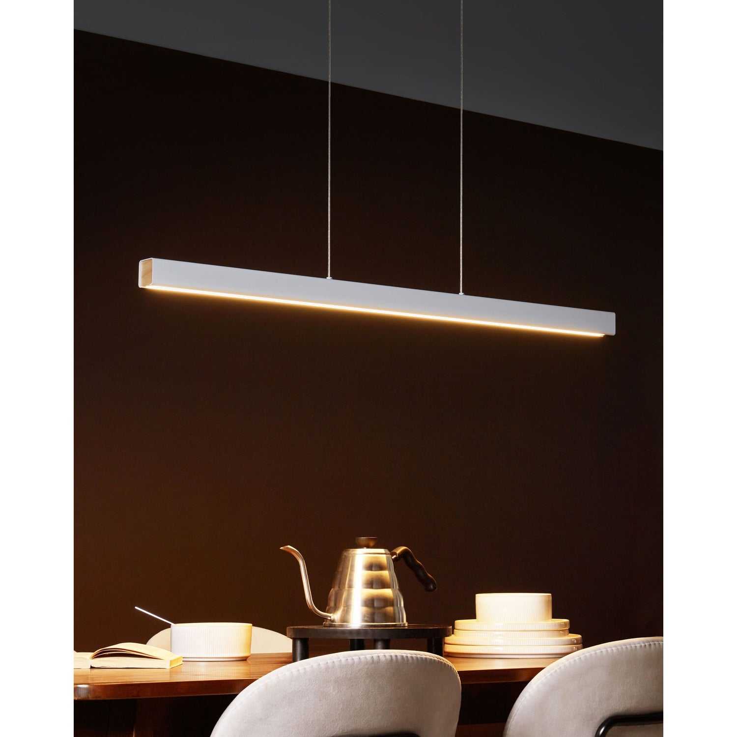 Beliani - ARENAS - Hanglamp LED - Wit - Aluminium|Rubberhout