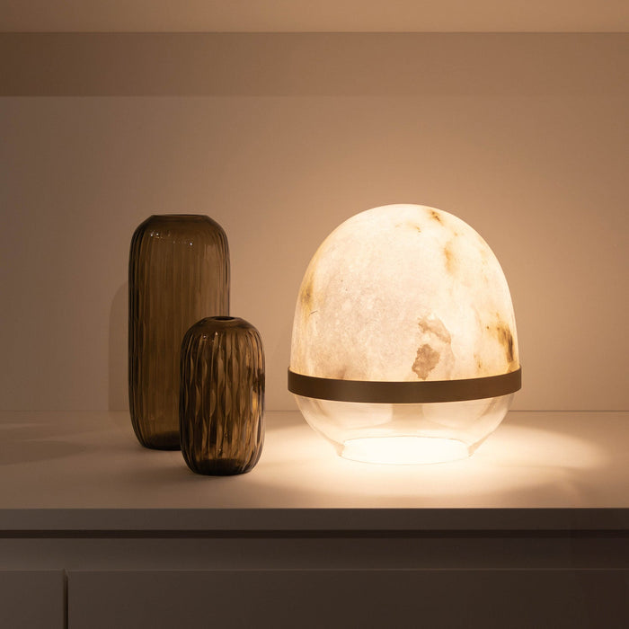 Atmooz Nice Tafellamp – Alabaster|Messing – Ø23cm – E27