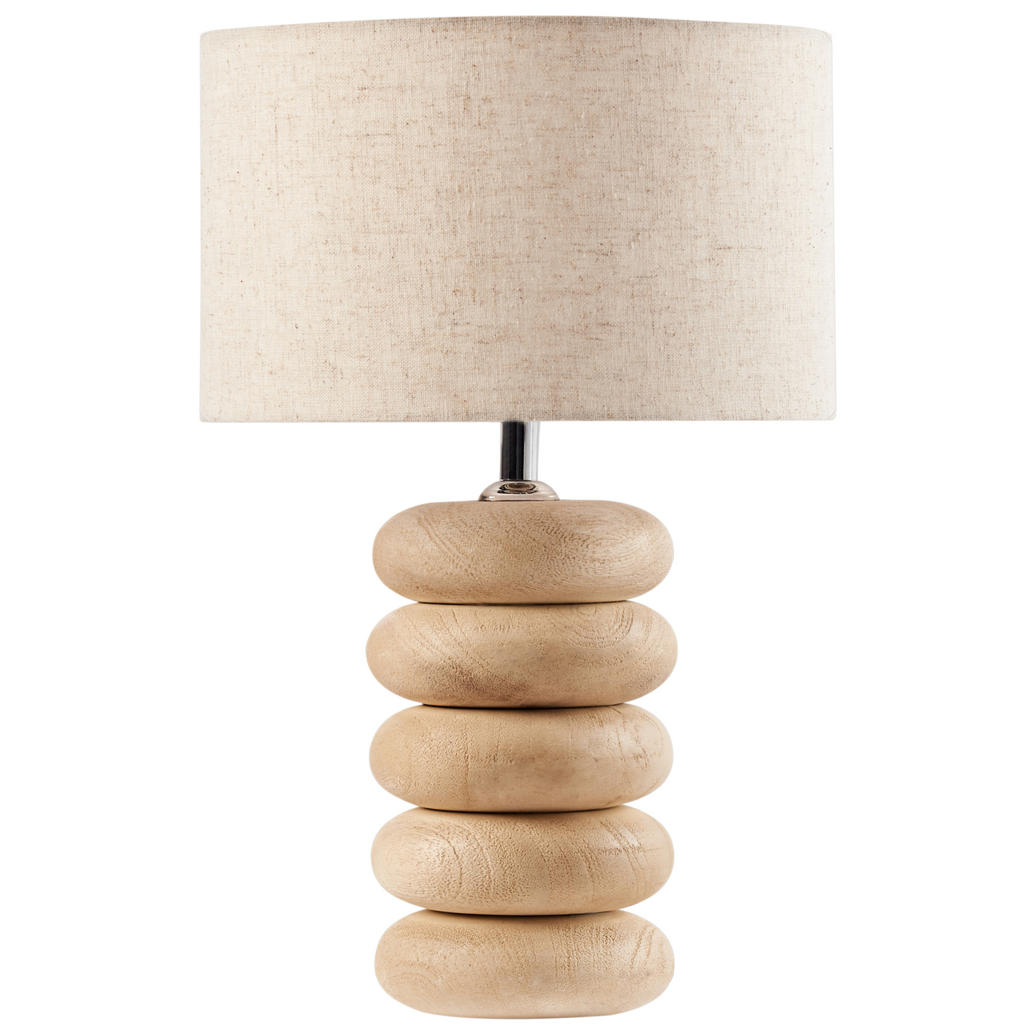 Beliani-BETWA-Tafellamp-Lichtbruin-41 cm-Mangohout|Katoen|Linnen