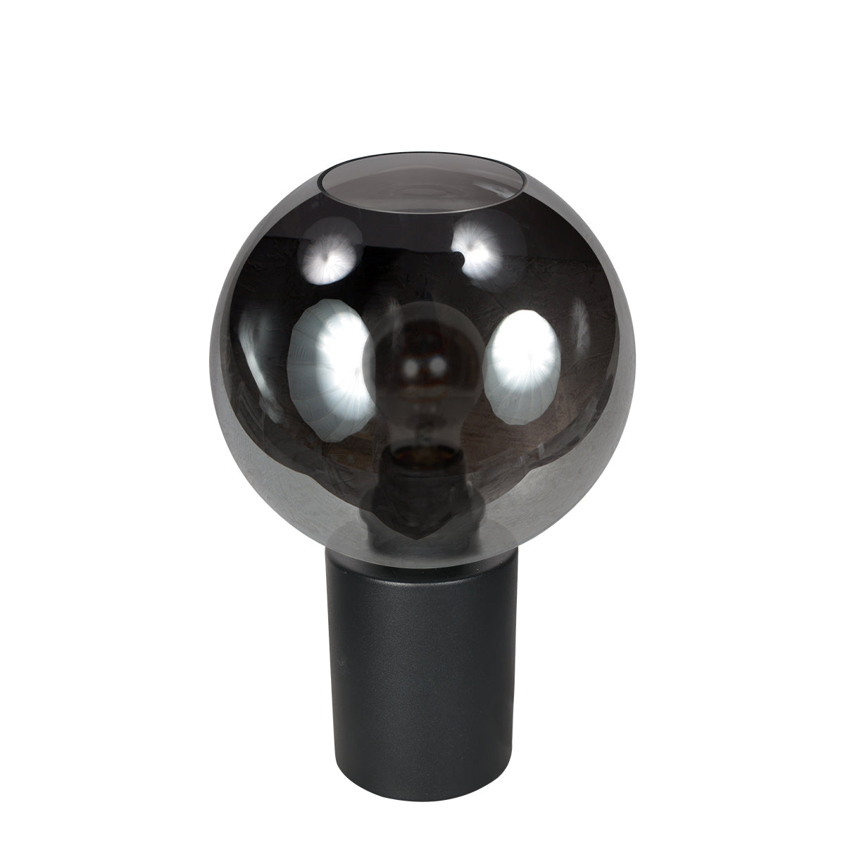 Steinhauer - tafellamp - Bloeba - zwart - glas metaal - Ø 20cm - E27