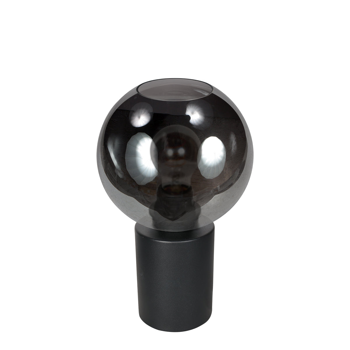 Steinhauer - tafellamp - Bloeba - zwart - glas metaal - Ø 15cm - E27