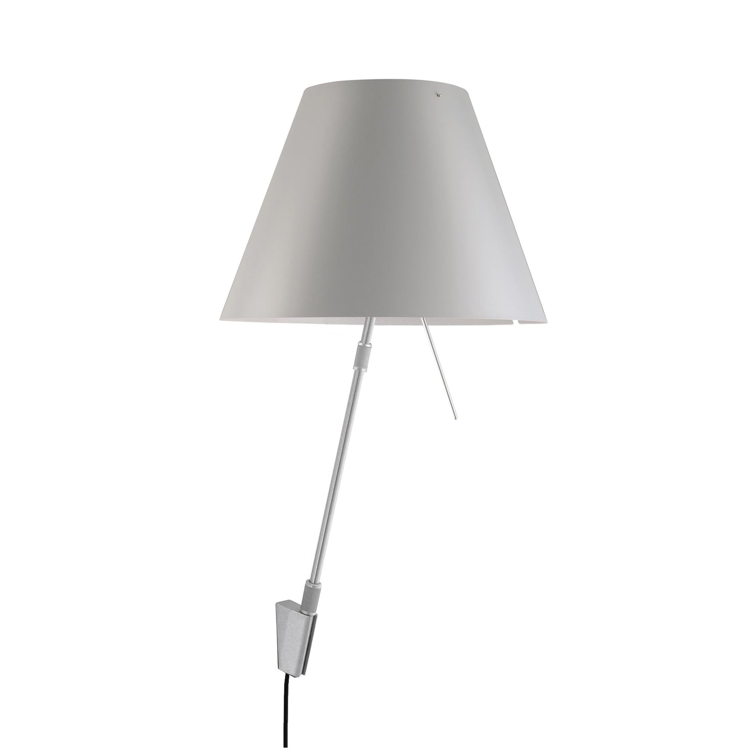 Luceplan Costanza wandlamp telescopisch met dimmer aluminium body, kap
