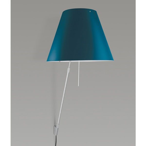 Luceplan Costanza wandlamp telescopisch met dimmer aluminium body, kap