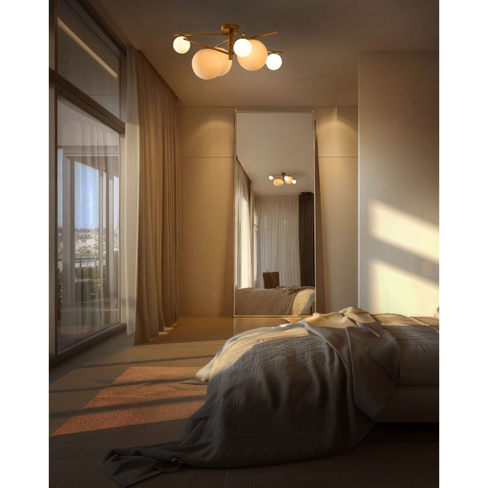 Beliani - ISAR - Plafondlamp - Goud - Glas