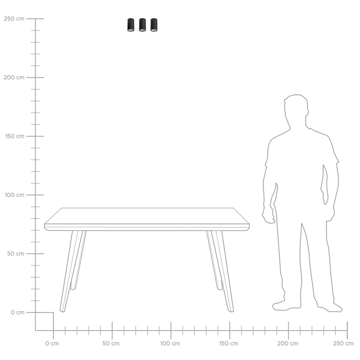 Beliani - BARCALA - Plafondlamp set van 3 - Zwart - Metaal