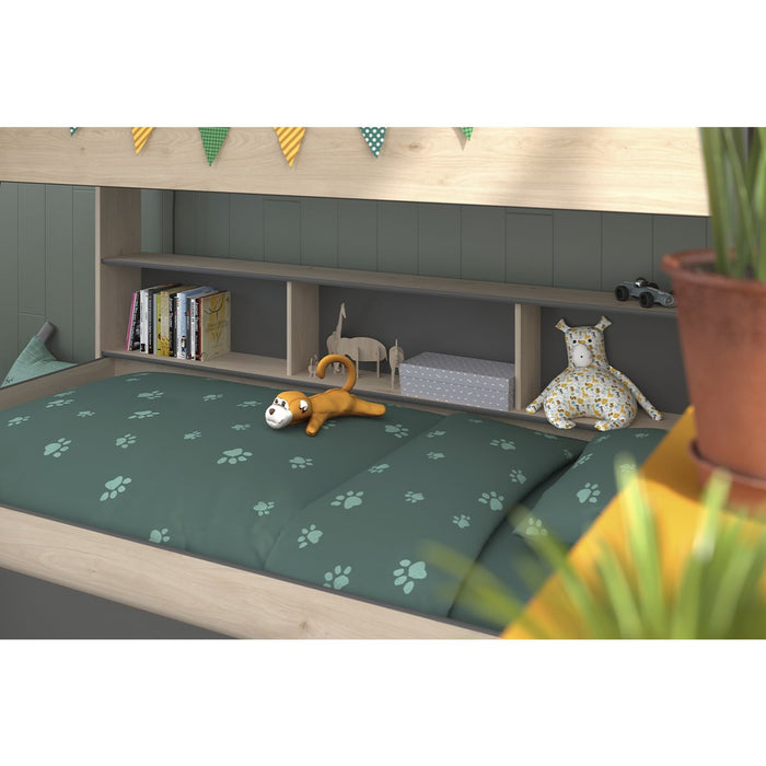 Calicosy - Stapelbedden met opbergvakken - Leo - H164,4 cm - Antraciet