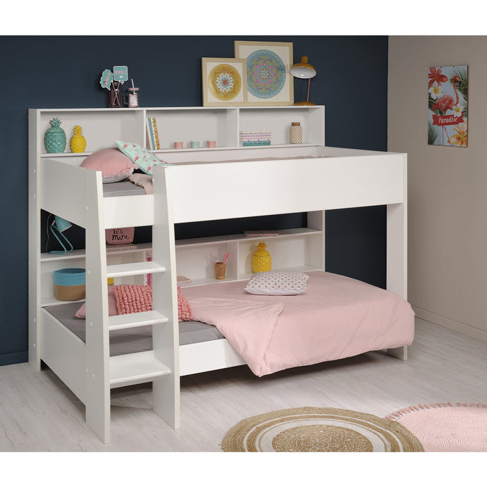 Calicosy - Stapelbedden met opbergvakken - Leo - H164,4 cm - Wit