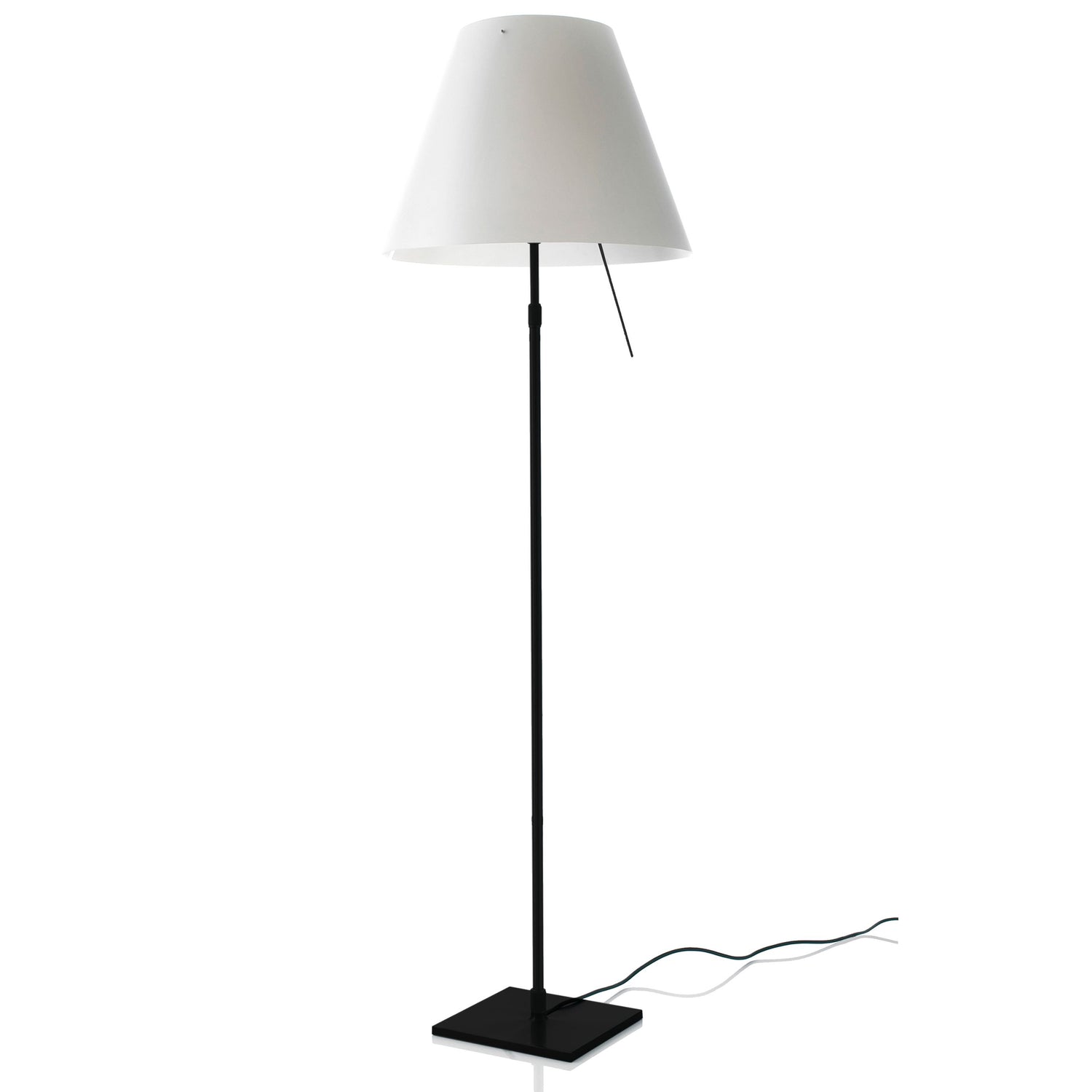 Costanza vloerlamp telescopisch met dimmer zwart|wit
