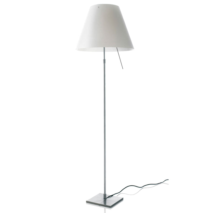 Costanza vloerlamp telescopisch met schakelaar aluminium|wit