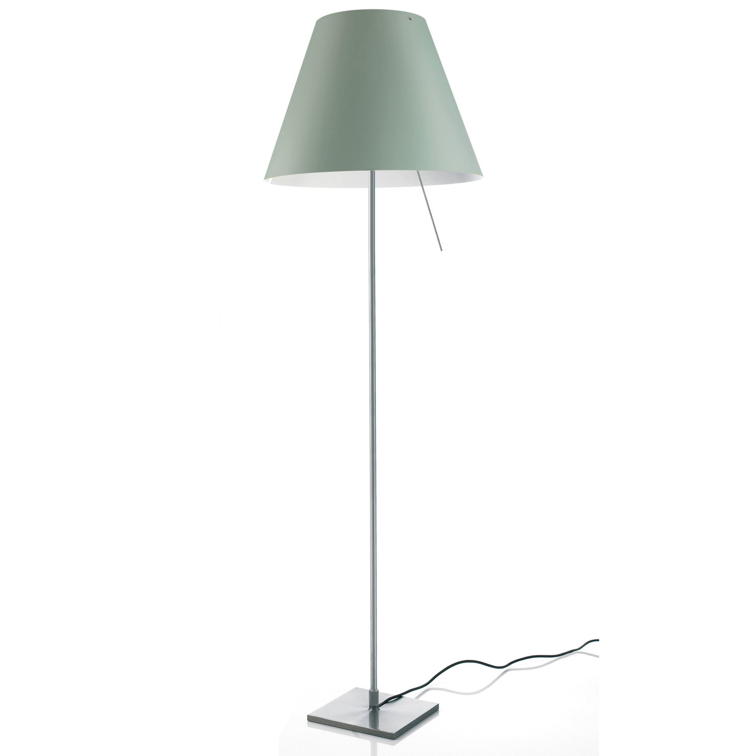 Costanza vloerlamp vast met schakelaar aluminium|Comfort Green
