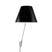 Costanza wandlamp telescopisch met dimmer aluminium body, kap zwart
