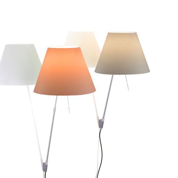 Luceplan Costanza wandlamp telescopisch met dimmer aluminium body, kap