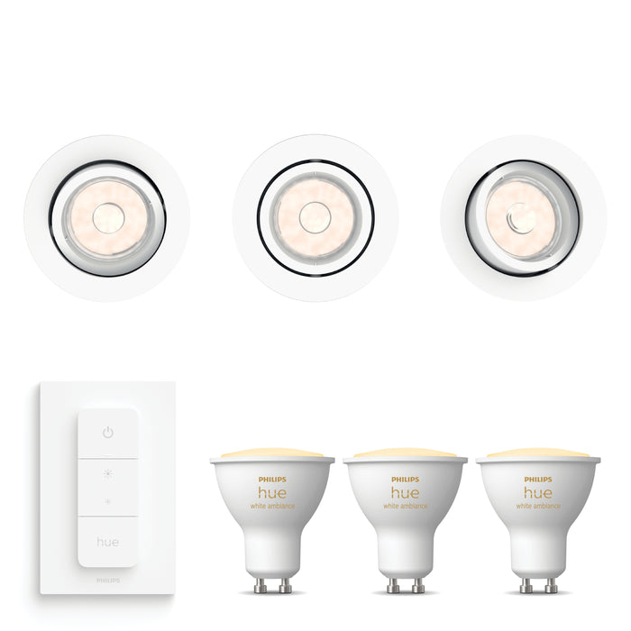 Philips Donegal Inbouwspots - Incl. Philips Hue White Ambiance, Dimmer