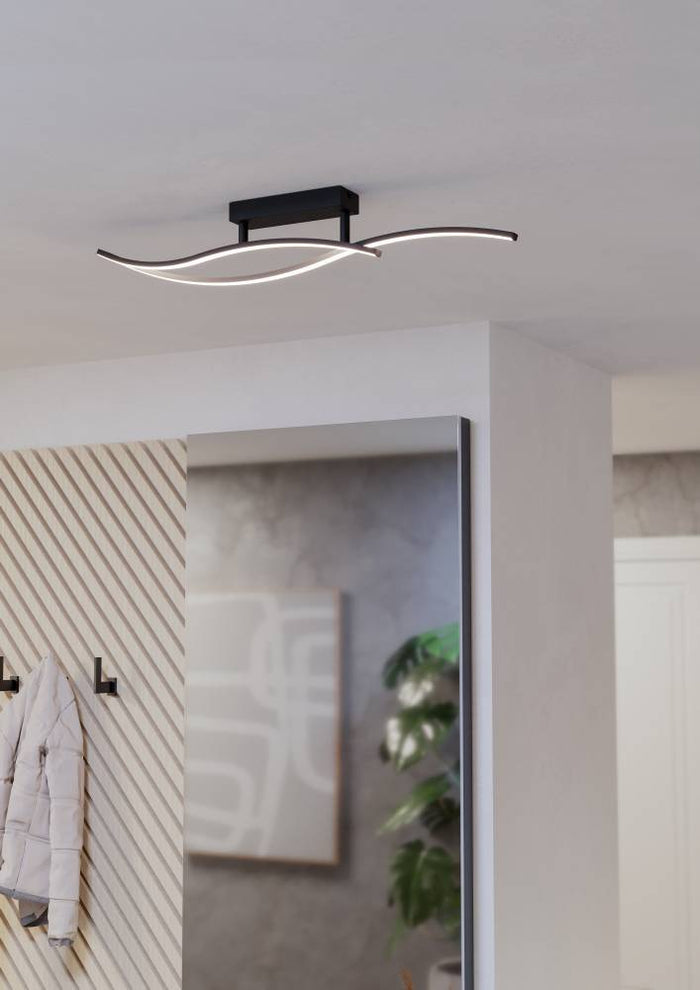 EGLO Grisolia Plafonnière - LED - Kunststof - Zwart|Wit