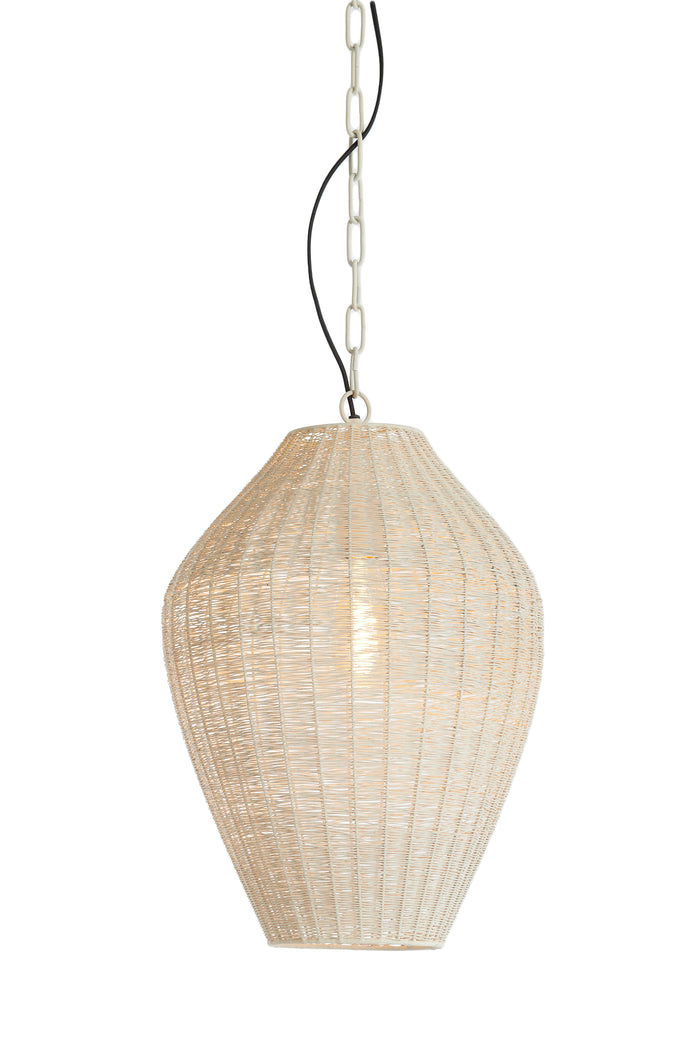 Light & Living - Hanglamp ARRIATE - Ø33x46cm - Wit
