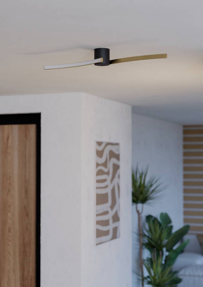 EGLO Aieta Plafonnière - LED - Kunststof - Zwart|Goud