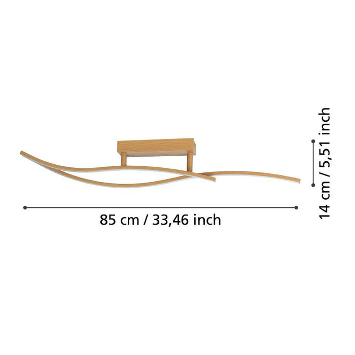 EGLO Grisolia Plafonnière - LED - Kunststof - Wit|Bruin