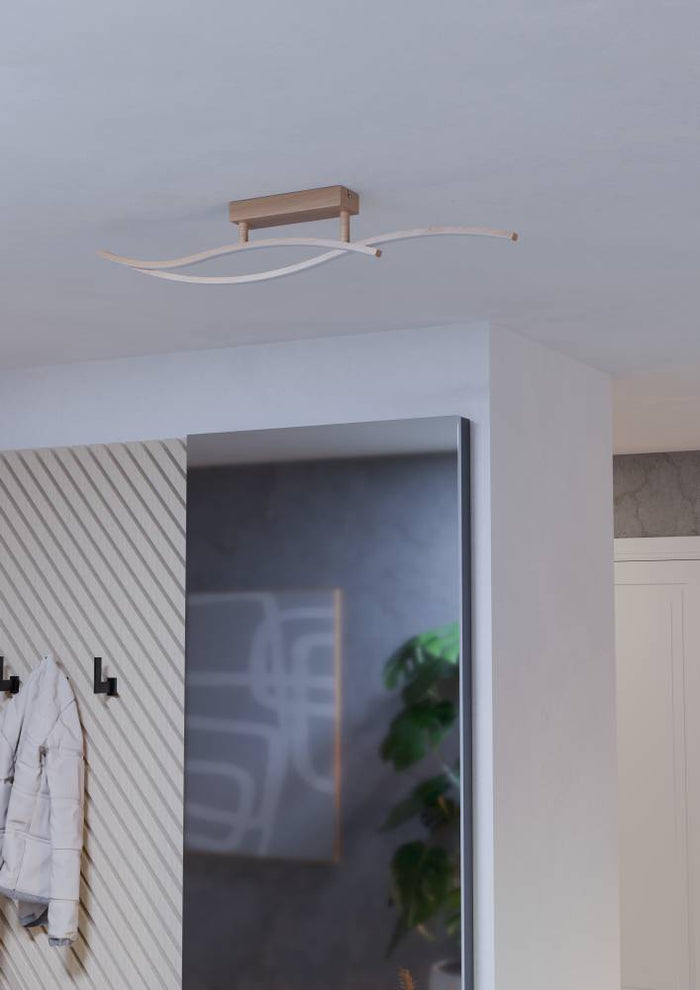 EGLO Grisolia Plafonnière - LED - Kunststof - Wit|Bruin