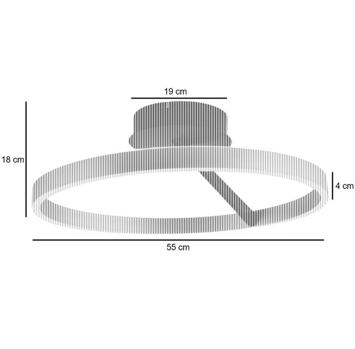Freelight Plafondlamp Pilota Zwart 55W  incl. 3 Step DimmerØ 55 cm