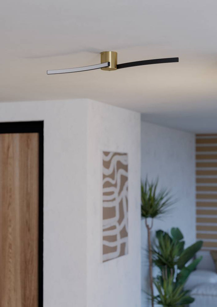 EGLO Aieta Plafonnière - LED - Kunststof - Zwart|Goud