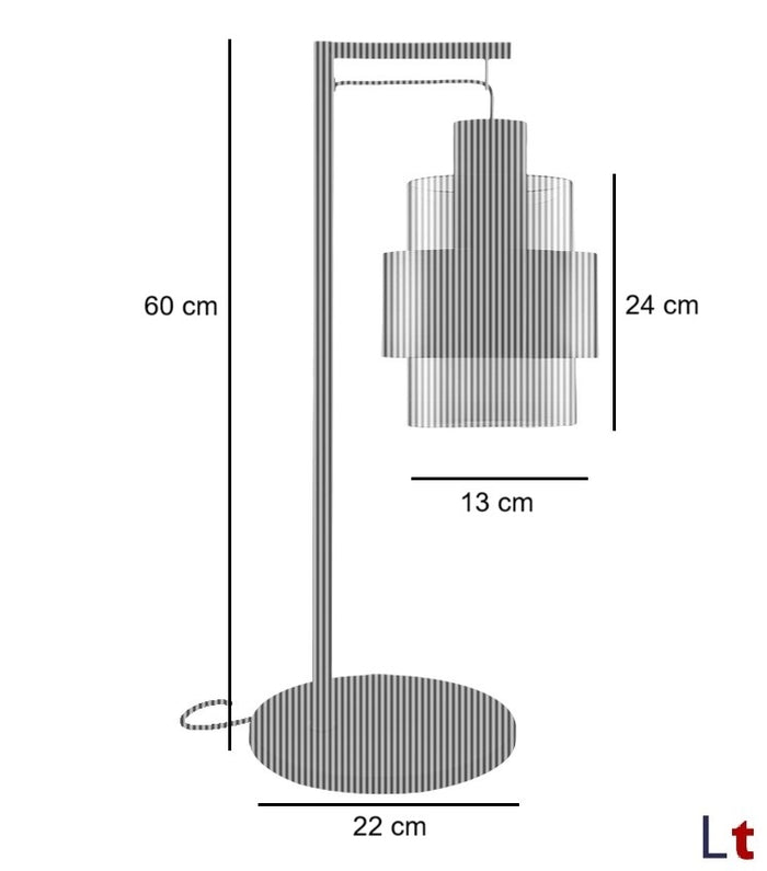 Freelight Tafellamp  Chiasso Zwart Goud & Amber Glas 1 Lichts