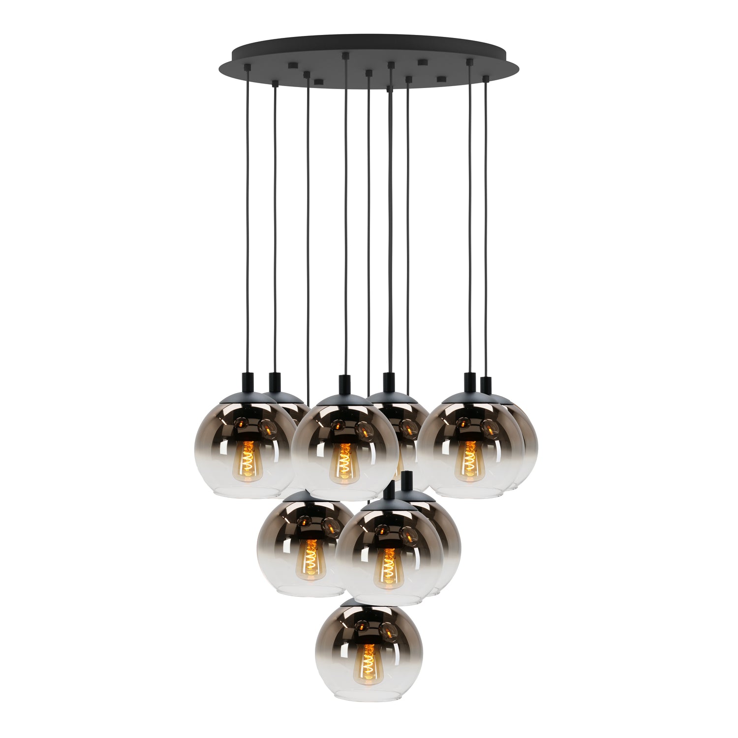 EGLO Ariscani 1 Hanglamp - E27 - Ø 65,5 cm - Koperglas - Zwart