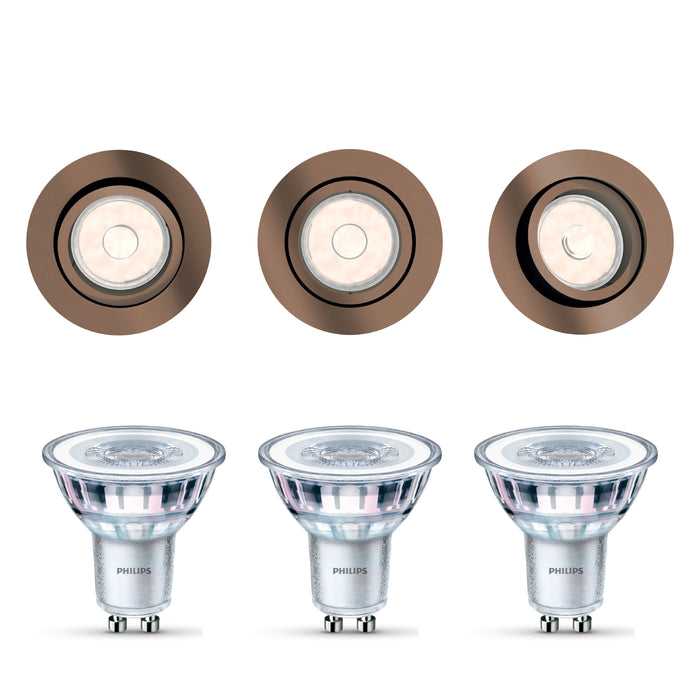 Philips Donegal Inbouwspots - Incl. Philips LED Lampen - 3-Lichts