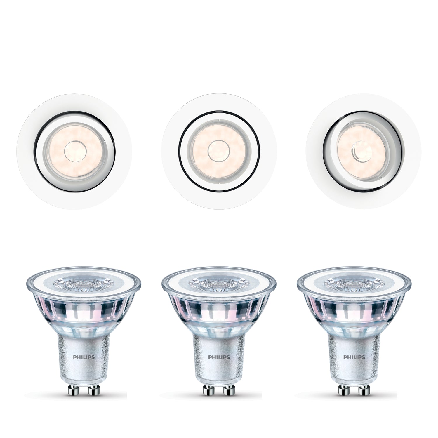 Philips Donegal Inbouwspots - Incl. Philips LED Lampen - 3-Lichts