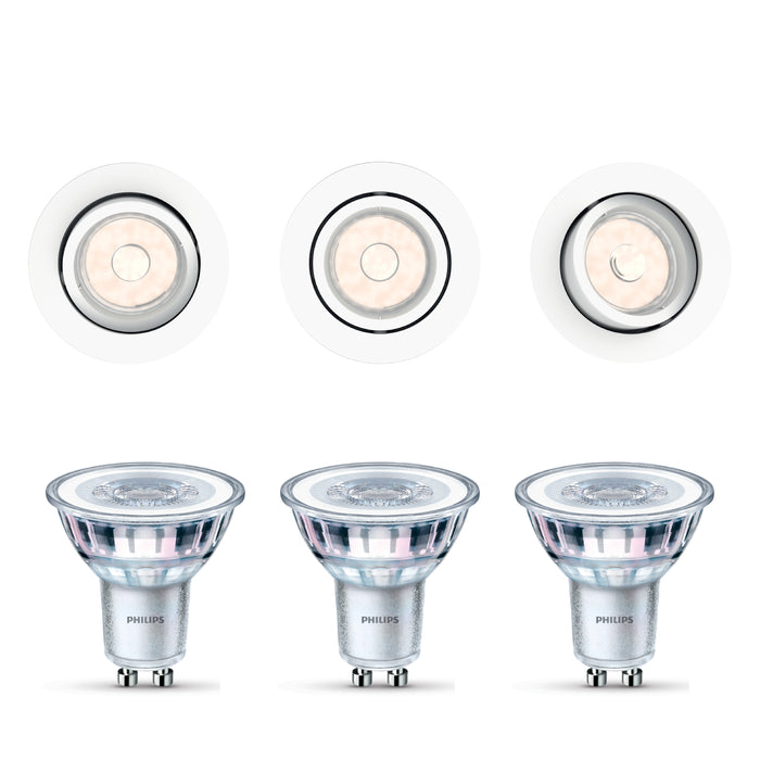 Philips Donegal Inbouwspots - Incl. Philips LED Lampen - 3-Lichts