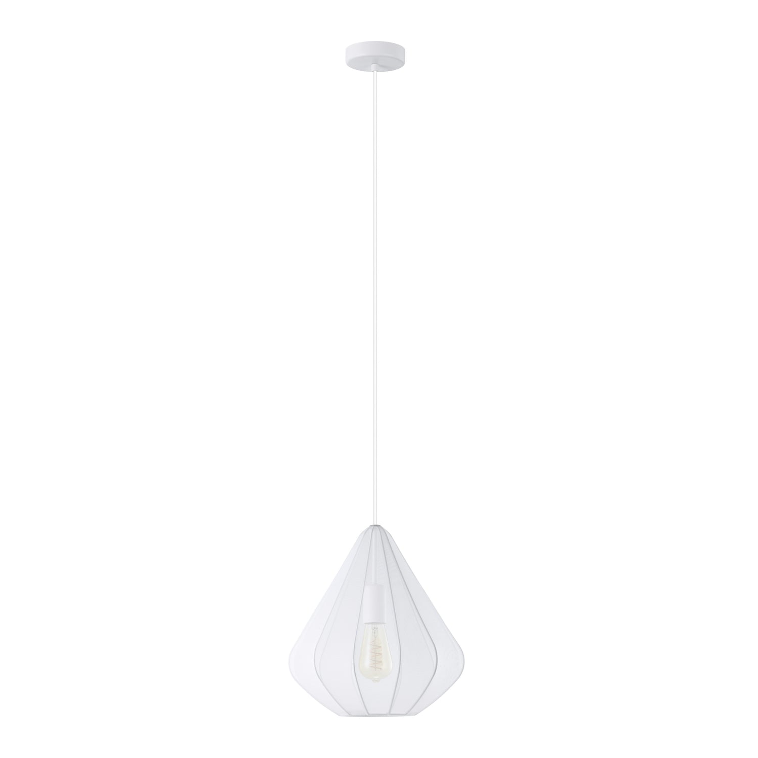 EGLO Dolwen Hanglamp - E27 - Ø 33,5 cm - Wit - Textiel