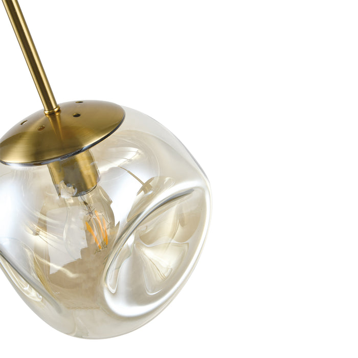 QUVIO Hanglamp eettafel - 3 lichtspunten - Glazen bollen - Metaal