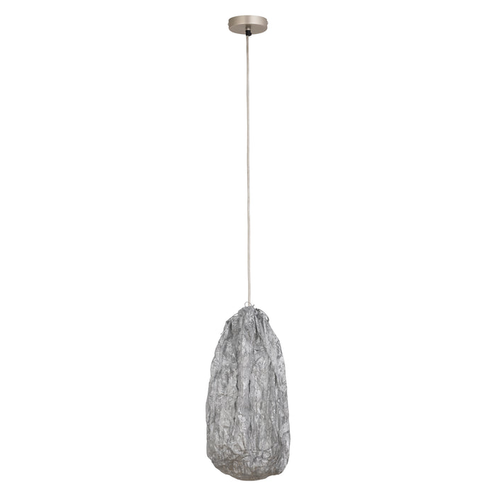 PTMD Maitia Silver Rough Looking Fabric Ceiling Lamp