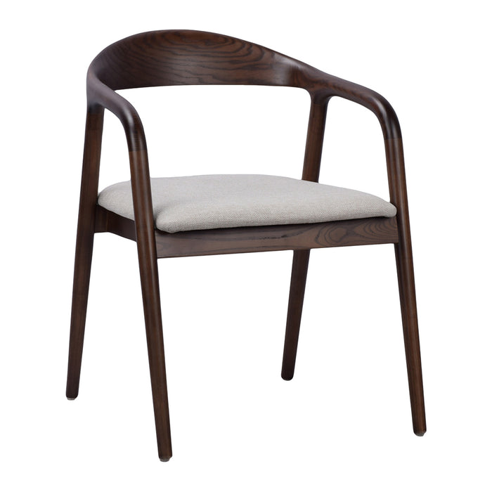 by fonQ Brune Eetkamerstoel - Walnoot - Greige