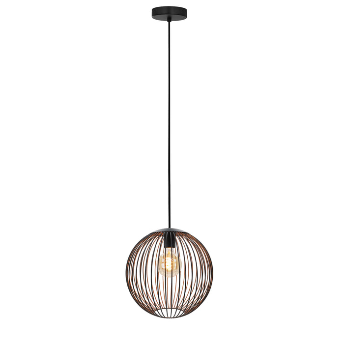 EGLO Almanzora Hanglamp - E27 - Ø 32 cm - Staal - Zwart|Koper