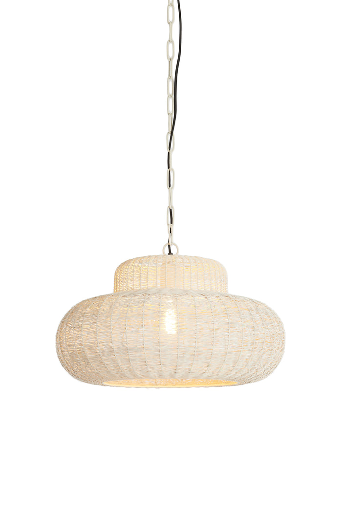 Light & Living - Hanglamp PIEDRA - Ø47x26cm - Wit