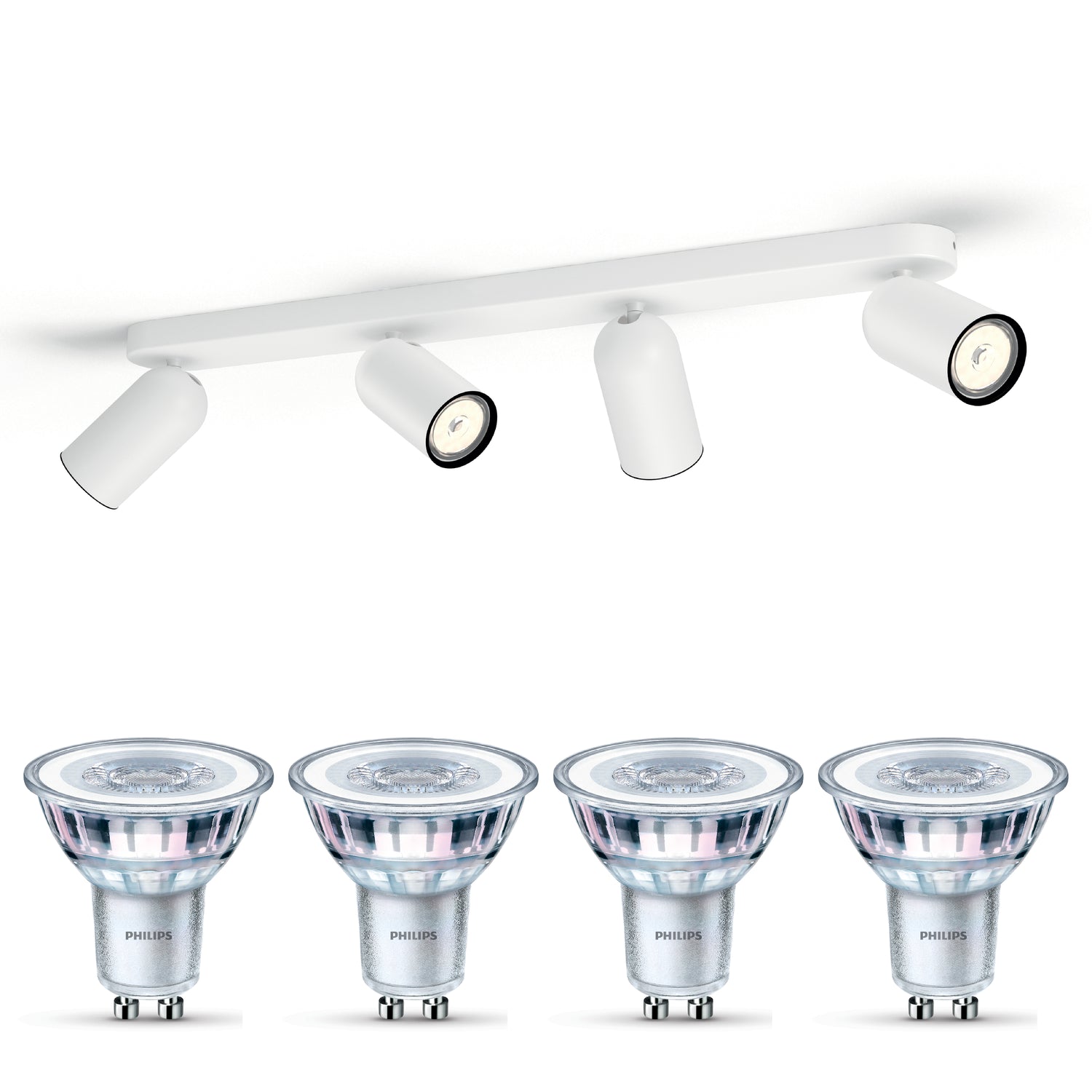 Philips Pongee Opbouwspot - Incl. Philips LED Lamp - 4 Spots