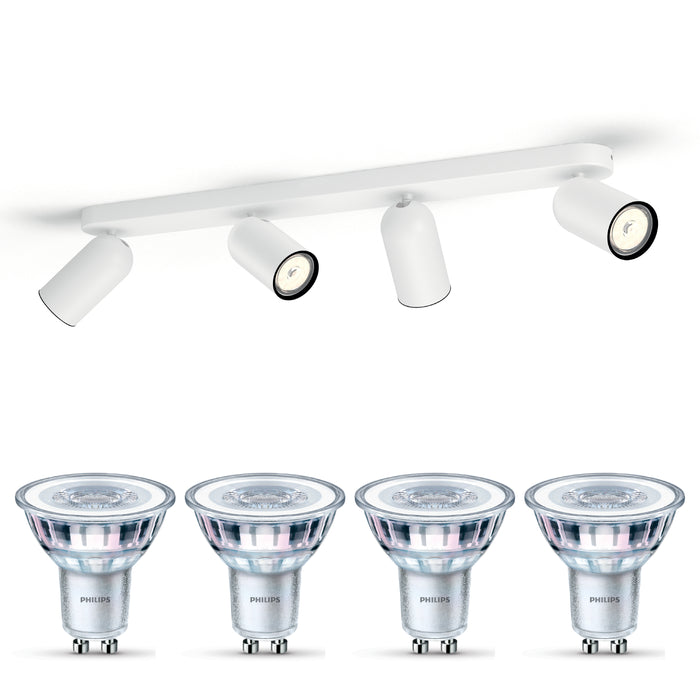 Philips Pongee Opbouwspot - Incl. Philips LED Lamp - 4 Spots