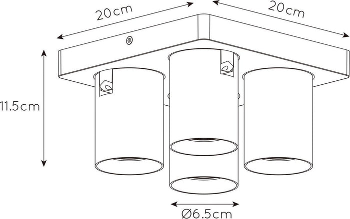 Artdelight Spot Megano Champagne GU10 4 Lichts