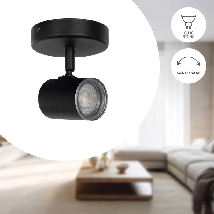 EGLO Consuma 1 Spot - GU10 - 11 cm - Zwart